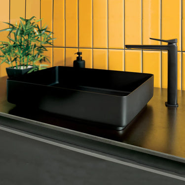 Black Single Lever Tall Basin Mixer Tap