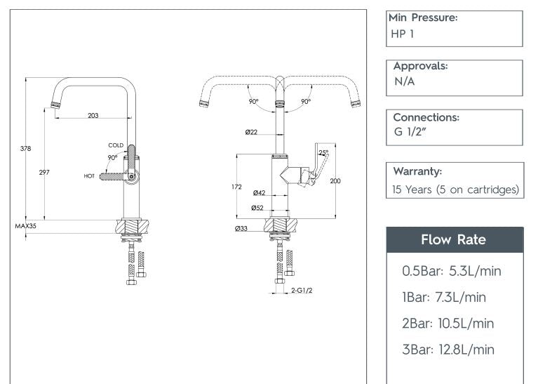 black mixer tap technical details