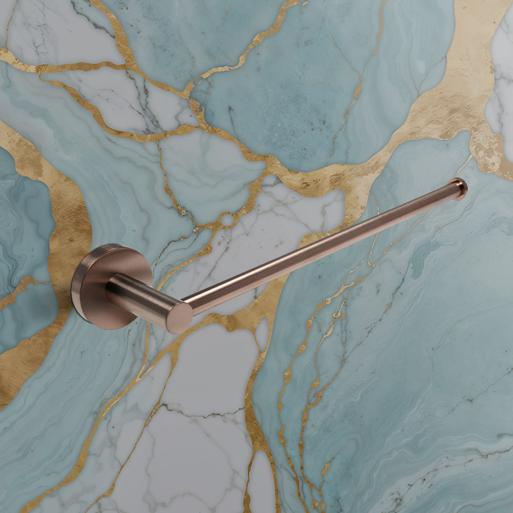 Wall-Mounted Single Bar Towel Rail - Brushed Bronze
