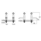 Deck_Mounted_Brushed_Brass_Long_Nose_Crosshead_Basin_Pillar_Taps dimensions