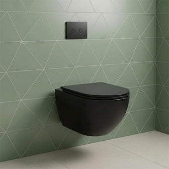 0.980m dual flush concealed cistern frame with flush plate and wall hung toilet Main image