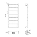 Chrome heated towel rail dual fuel