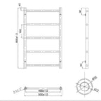 Black towel radiator 800 x 500 mm