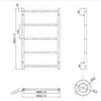towel rail radiator for bathroom chrome 800mm x 500mm