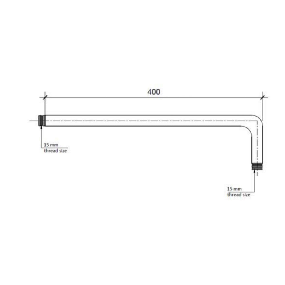 Wall Mounted Shower Arm 400mm - Brushed Brass Secondary image