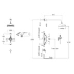 Dual Exposed Thermostatic Shower (inc. Valve, Elbow, Handset + Fixed Shower Head and Arm) - Brushed Brass
