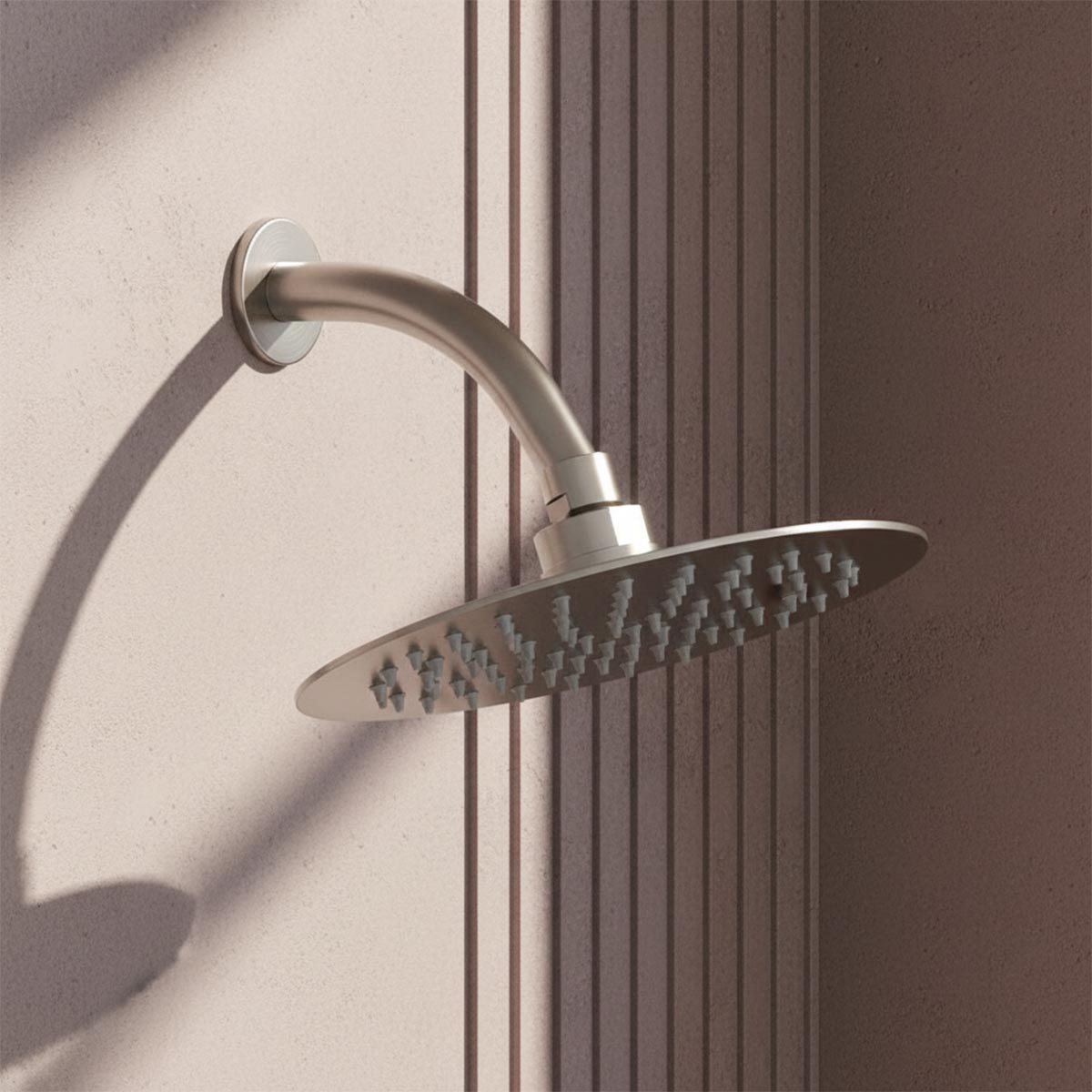 Stainless Steel Ultra Slim Shower Head And Shower Arm - 300mm