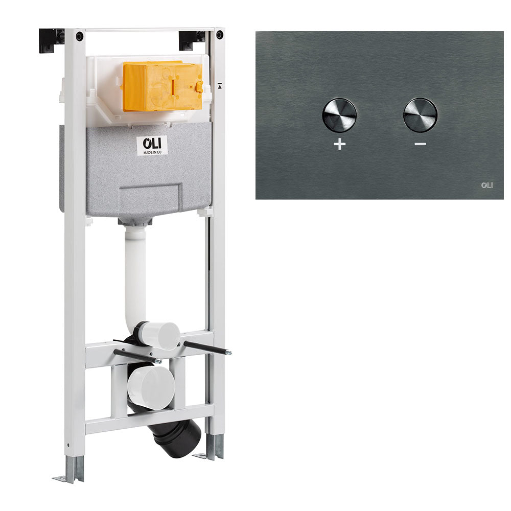 WC Frame for Wall Hung Toilets with Black Flush Plate Main image