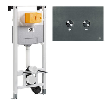 WC Frame for Wall Hung Toilets with Black Flush Plate Main image