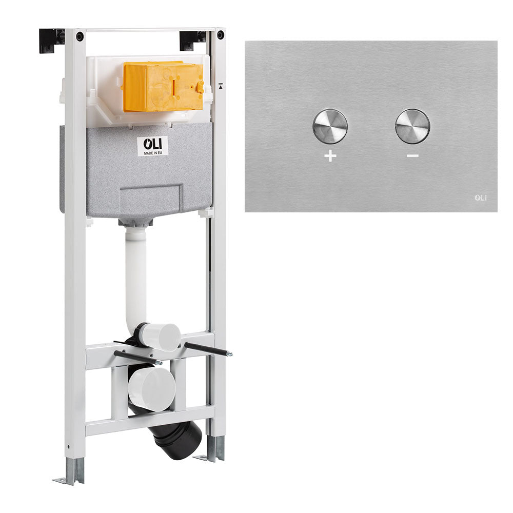 Toilet Fixing Frame & Stainless Steel Flush Buttons