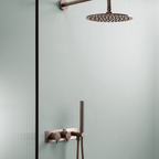bronze shower arm wall mounted with shower head combo set