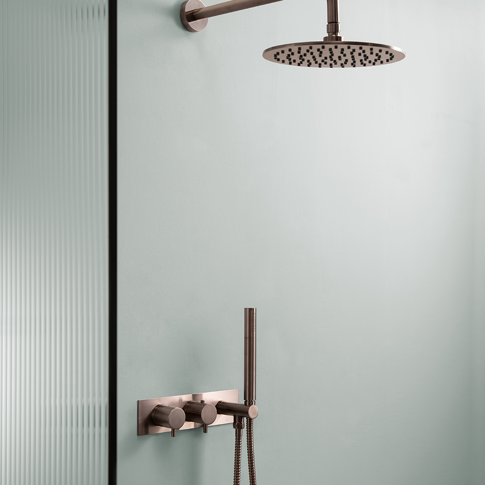 bronze shower arm wall mounted with shower head combo set