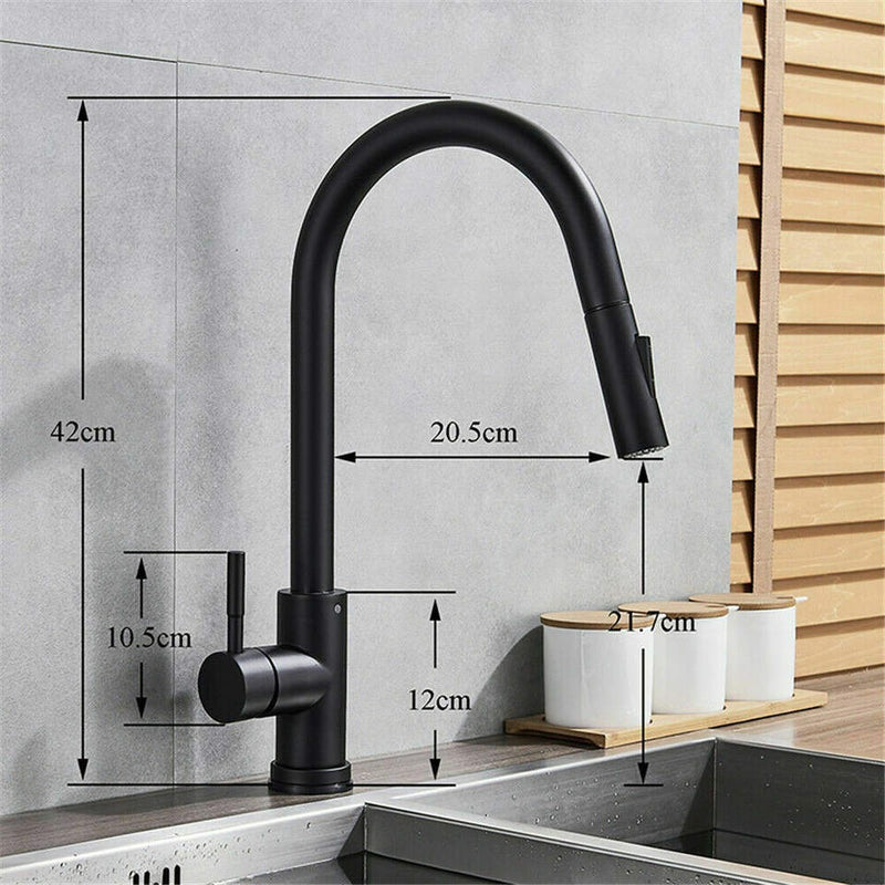 Black Pull out kitchen taps