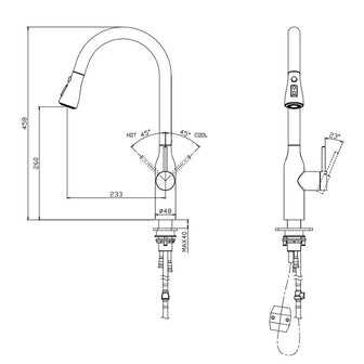Brushed Stainless Steel Kitchen Mixer Tap with Pull-Out Spray Secondary image