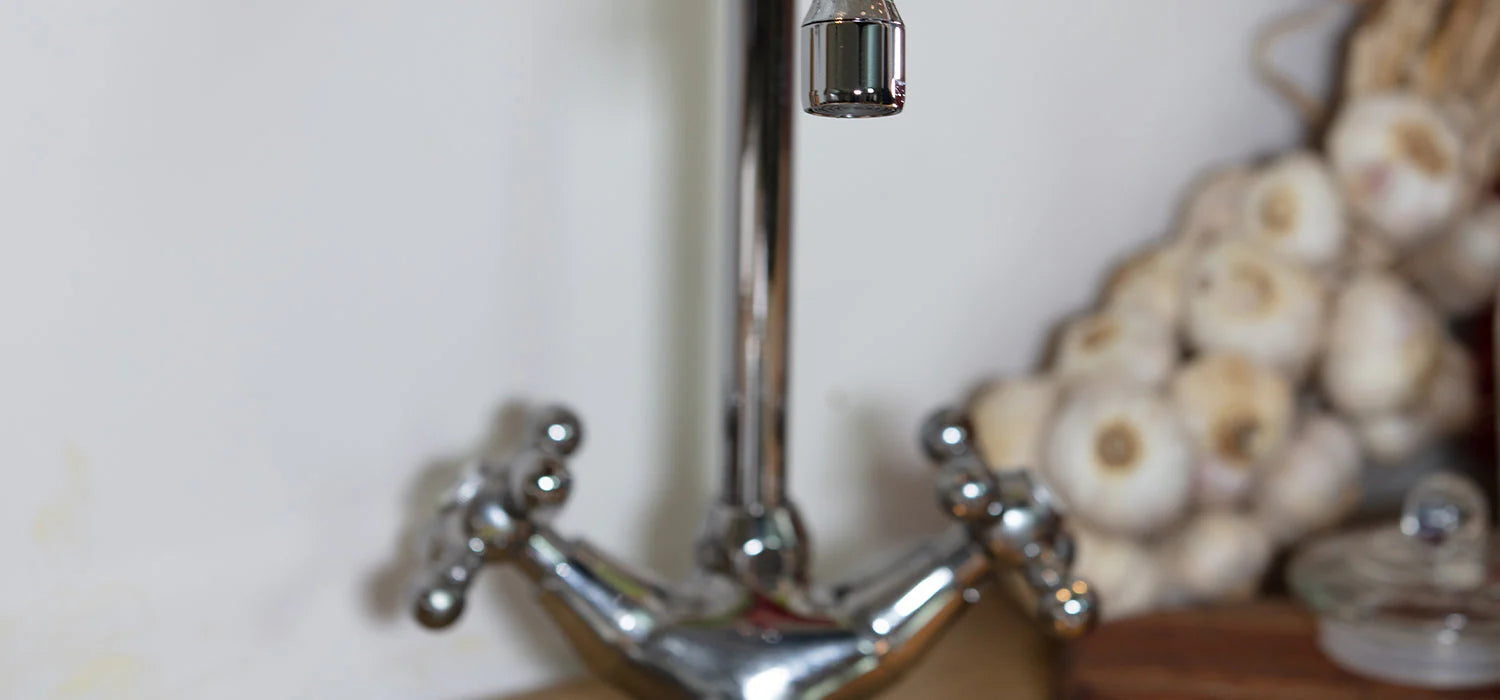 brushed chrome taps bathroom