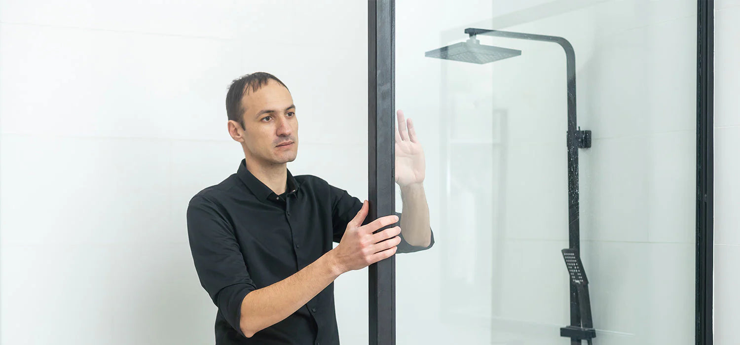 black shower enclosure 