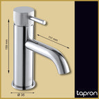 Chrome Monobloc Basin Mixer Tap with Single Lever-Tapron