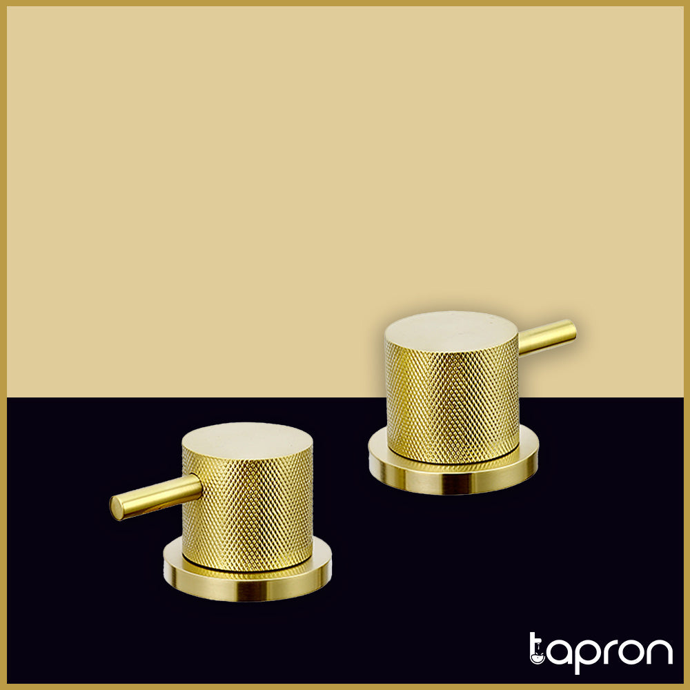 Brushed Brass  Designer Handles Stop Valve -Tapron