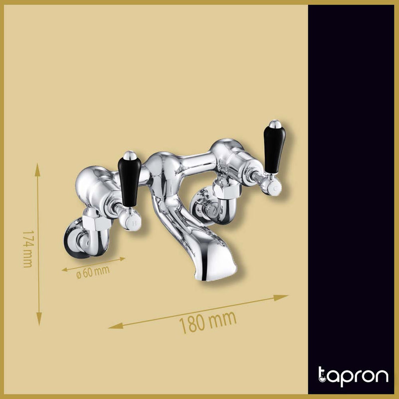 Wall Mounted Traditional Bath Mixer Tap with Single Outlet – Chrome