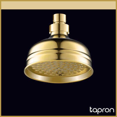Gold Cross Bath Shower Head-Tapron
