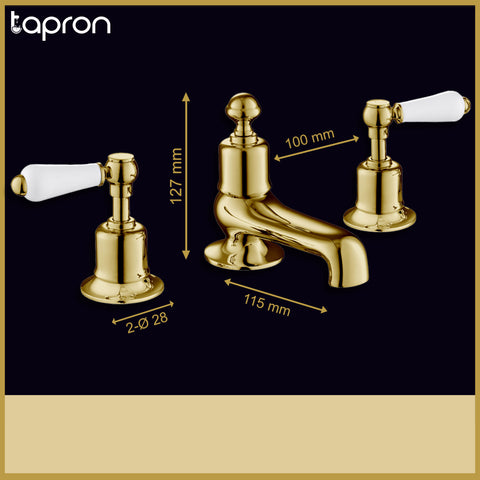 3 Hole Bathroom Basin Taps-Tapron