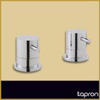  Chrome Round On/Off Deck-Mounted Lever Valves- Tapron