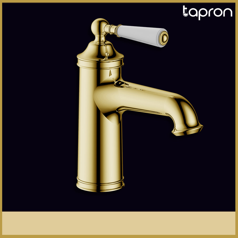 Traditional Gold Mono Basin Mixer Tap-Tapron