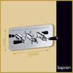 CHROME Black Lever Thermostatic Conceal 3 Outlet Shower Valve Horizontal-Tapron