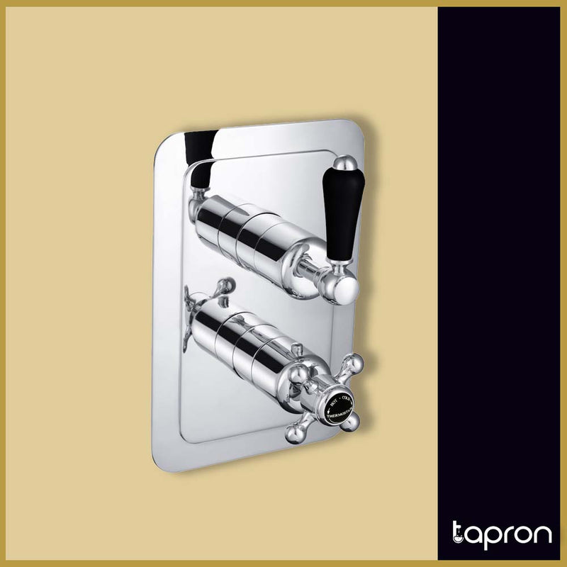  Chrome Traditional 2 Outlet Thermostatic Shower Mixer Valve – Tapron