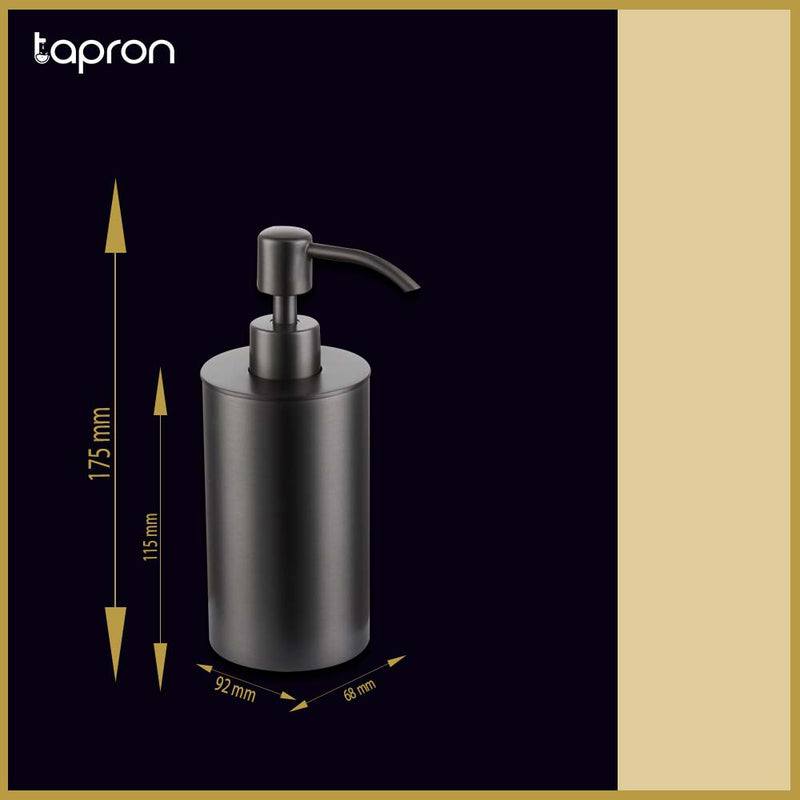  Brushed Black Black Deck Mounted Soap Dispenser-Tapron