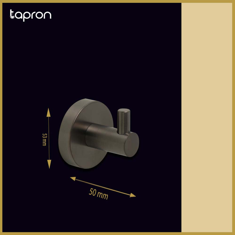 Brushed Black towel rails rings and hooks-Tapron