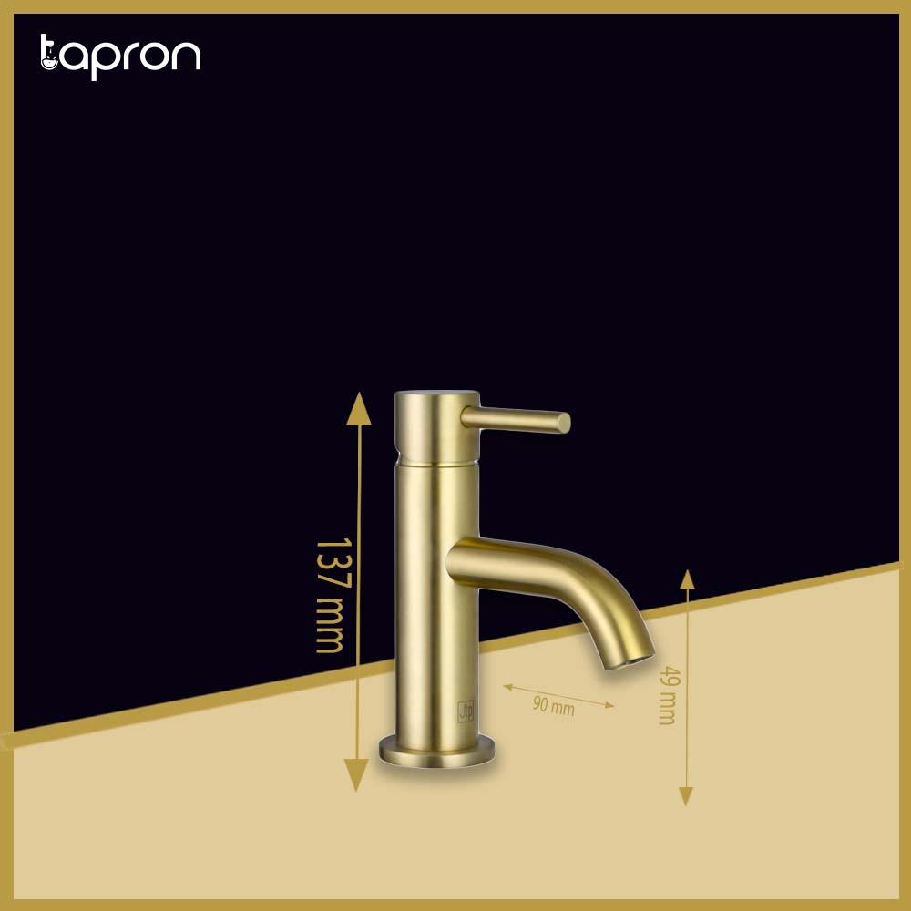 Gold Single Lever Mini Basin Mixer Tap - Tapron