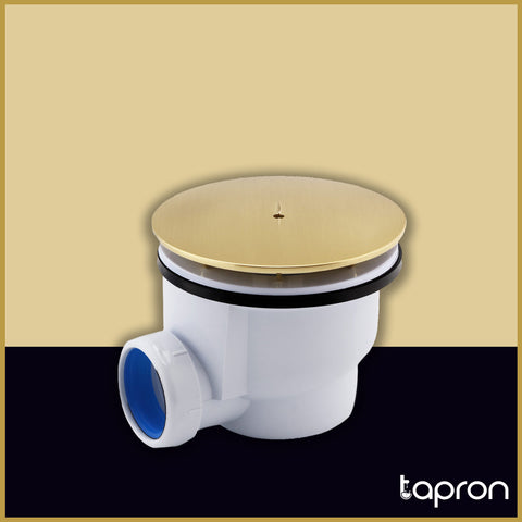 Gold Shower Waste with Brushed Brass Finish -Tapron