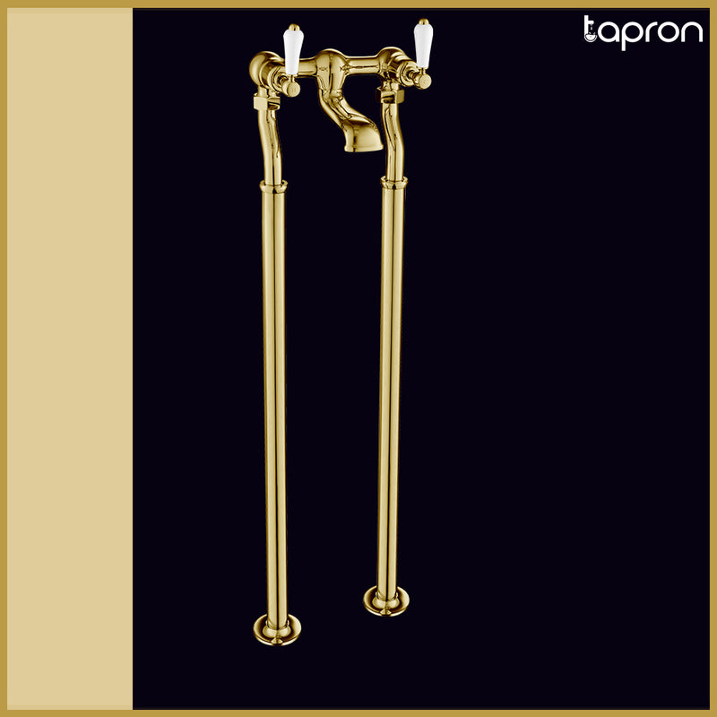 Antique Brass Freestanding Bath Filler-Tapron
