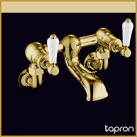 Traditional Gold Wall Mounted Bath Filler Tap-Tapron
