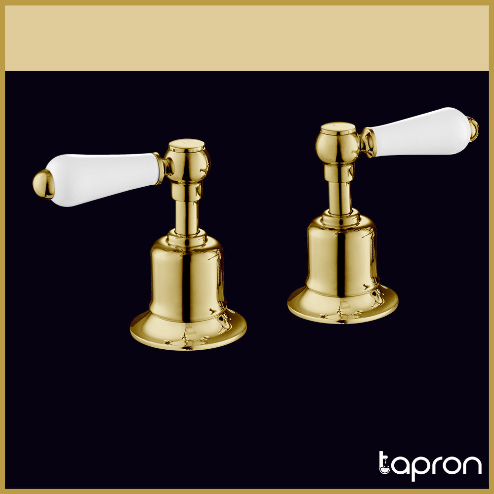 Gold Deck Mounted Brushed Brass Panel Valves Secondary image