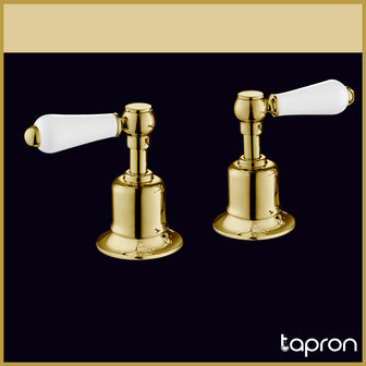 Gold Deck Mounted Brushed Brass Panel Valves Secondary image