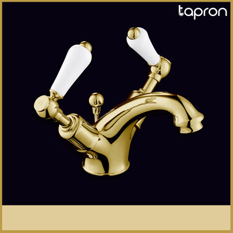 Traditional Gold Mono Basin Mixer Tap-Tapron