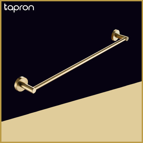 Wall Mounted Gold Towel Rail Brushed Brass Finish -Tapron
