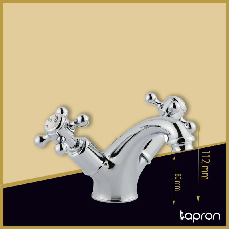 Traditional Deck Mounted Sink Mixer Tap with Pop Up Waste –Tapron