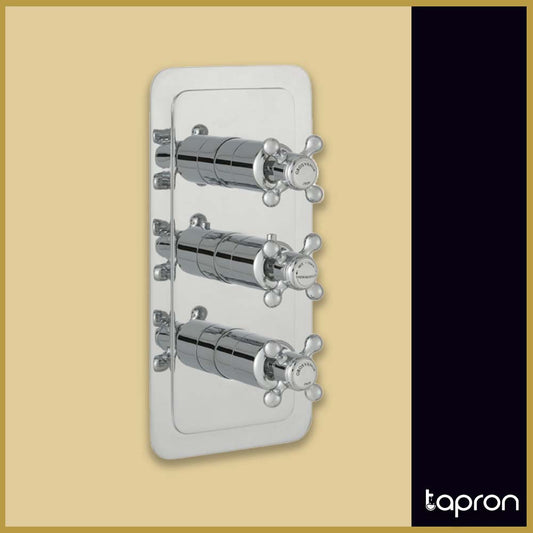 Crosshead Three Outlet Concealed Thermostatic Shower Valve -Tapron 1000