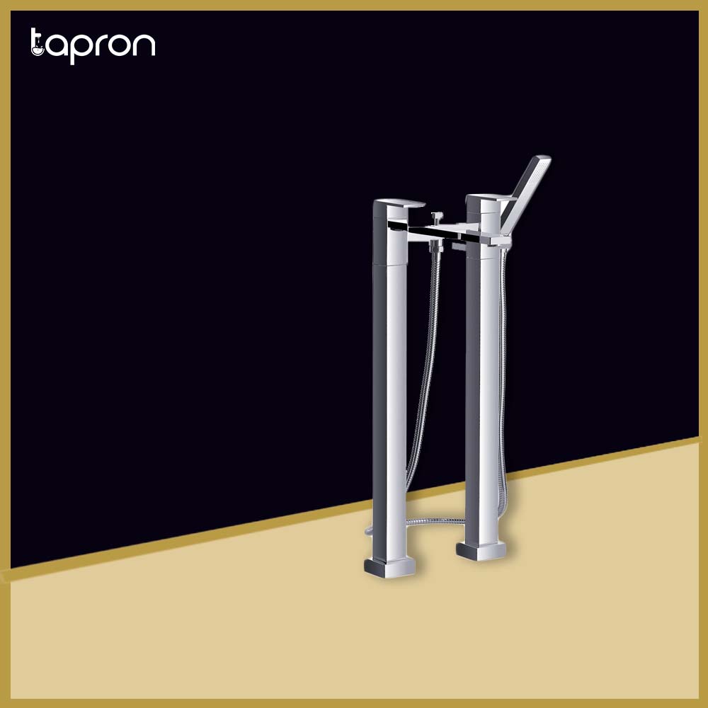 Chrome Freestanding Bath Shower Mixer Tap With Shower Kit Secondary image