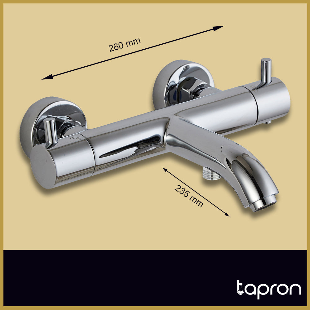 Chrome Wall Mounted Bath Taps-Tapron