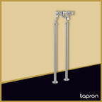 Chrome Traditional Freestanding Bath Tap with Dual Crosshead Handles –Tapron