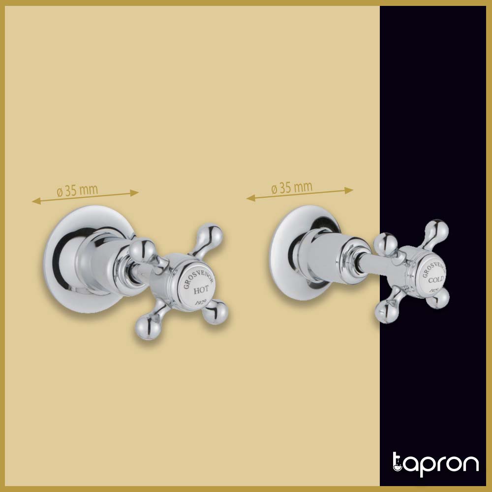 Traditional Wall Mounted Chrome Bath Filler Valves – Pair Secondary image