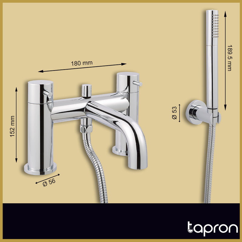 Chrome Thermostatic Bath Shower Mixers-Tapron