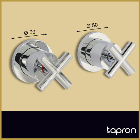 Chrome Wall Mounted Concealed On/Off Valves - Tapron