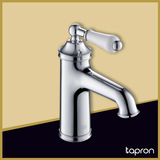  Chrome Traditional Single Lever Mono Basin Mixer Tap - Tapron 1000