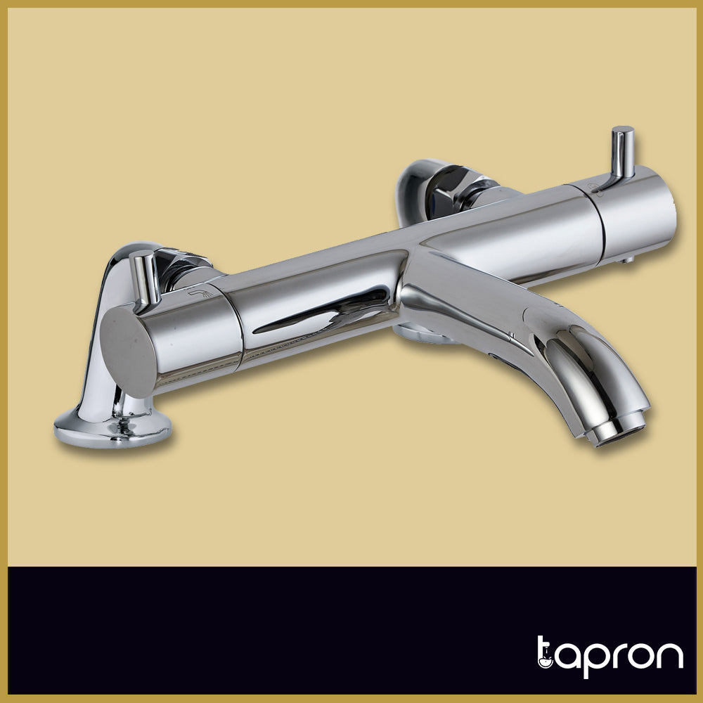 Chrome Deck Mounted Thermostatic Bath Mixer Tap-Taoron