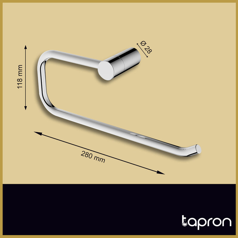 Chrome Wall-Mounted Modern Towel Ring-Tapron